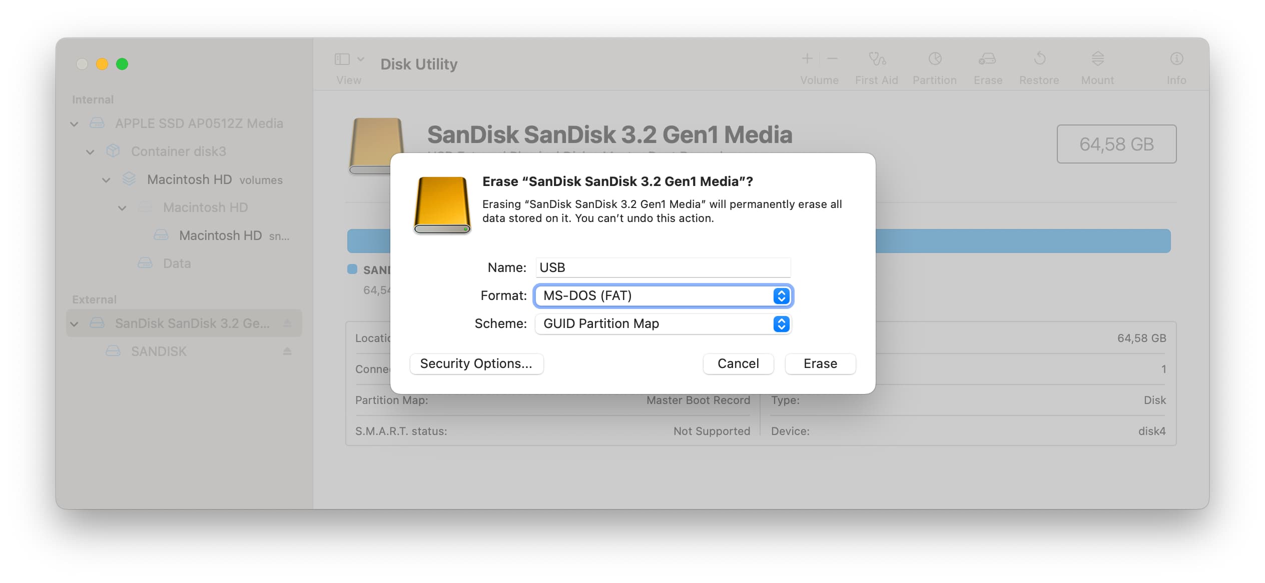 format usb fat32