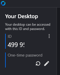 RustDesk ID and password