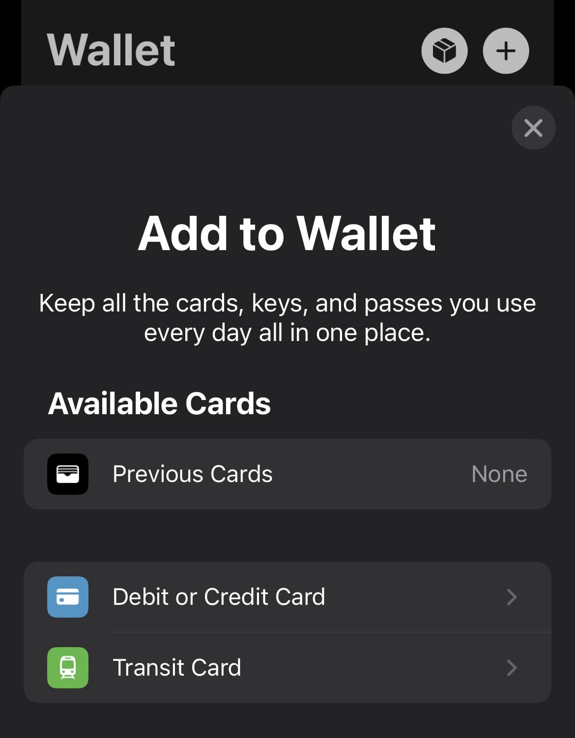 Apple Pay add a card