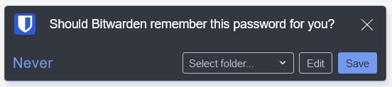 Bitwarden browser popup