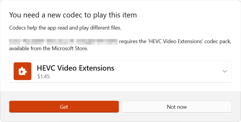 HEVC extension error